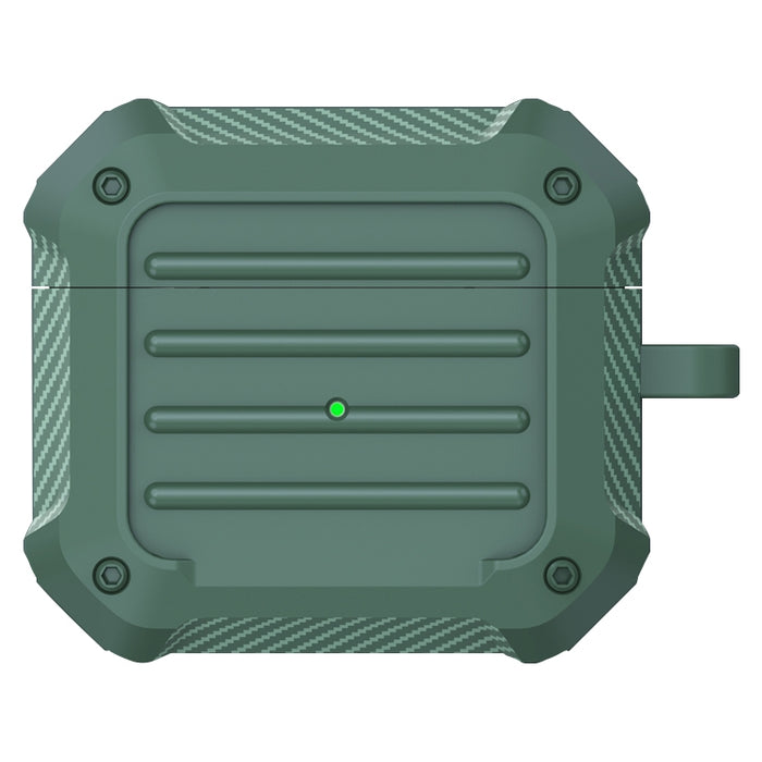 Estuche protector de TPU de fibra de carbono a prueba de golpes para auriculares inalámbricos, para AirPods 3