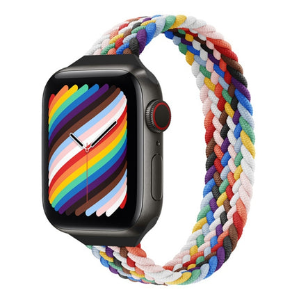 Small Waist Single Loop Nylon Braid Replacement Watchband For Apple Watch Series 7 41mm / 6&SE&5&4 40mm / 3&2&1 38mm, S 135mm, M 145mm