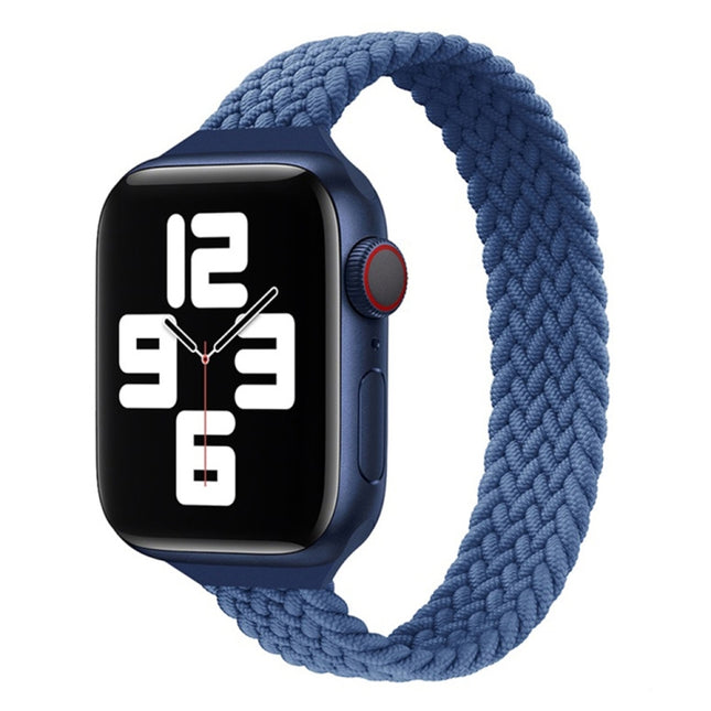 Small Waist Single Loop Nylon Braid Replacement Watchband For Apple Watch Series 7 45mm / 6&SE&5&4 44mm / 3&2&1 42mm, S 145mm, M 155mm