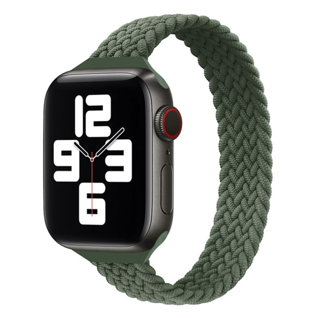 Small Waist Single Loop Nylon Braid Replacement Watchband For Apple Watch Series 7 45mm / 6&SE&5&4 44mm / 3&2&1 42mm, L 165mm