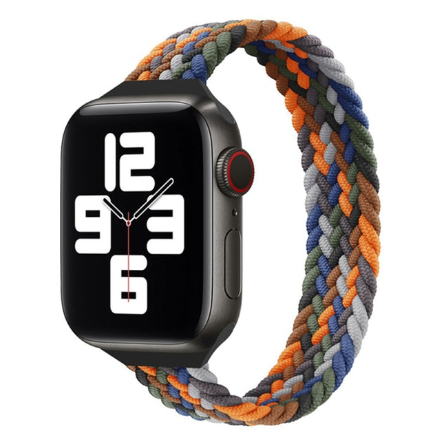 Small Waist Single Loop Nylon Braid Replacement Watchband For Apple Watch Series 7 45mm / 6&SE&5&4 44mm / 3&2&1 42mm, L 165mm