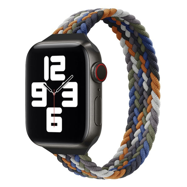 Small Waist Single Loop Nylon Braid Replacement Watchband For Apple Watch Series 7 45mm / 6&SE&5&4 44mm / 3&2&1 42mm, L 165mm