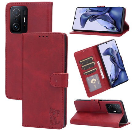 Embossed Happy Cat Pattern Horizontal Flip Leather Case with Holder & Card Slots & Wallet, For Xiaomi Redmi Note 10 Pro 5G, For Xiaomi Redmi 10, For Xiaomi Mi 11, For Xiaomi Mi 11T