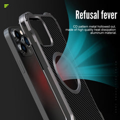 R-JUST RJ51 Hollow Shockproof Metal Protective Case, For iPhone 13 mini, For iPhone 13, For iPhone 13 Pro, For iPhone 13 Pro Max