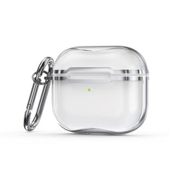 Electroplating Frame + Transparent TPU Earphone Protective Case with Hook, For AirPods 3