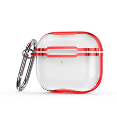 Electroplating Frame + Transparent TPU Earphone Protective Case with Hook, For AirPods 3