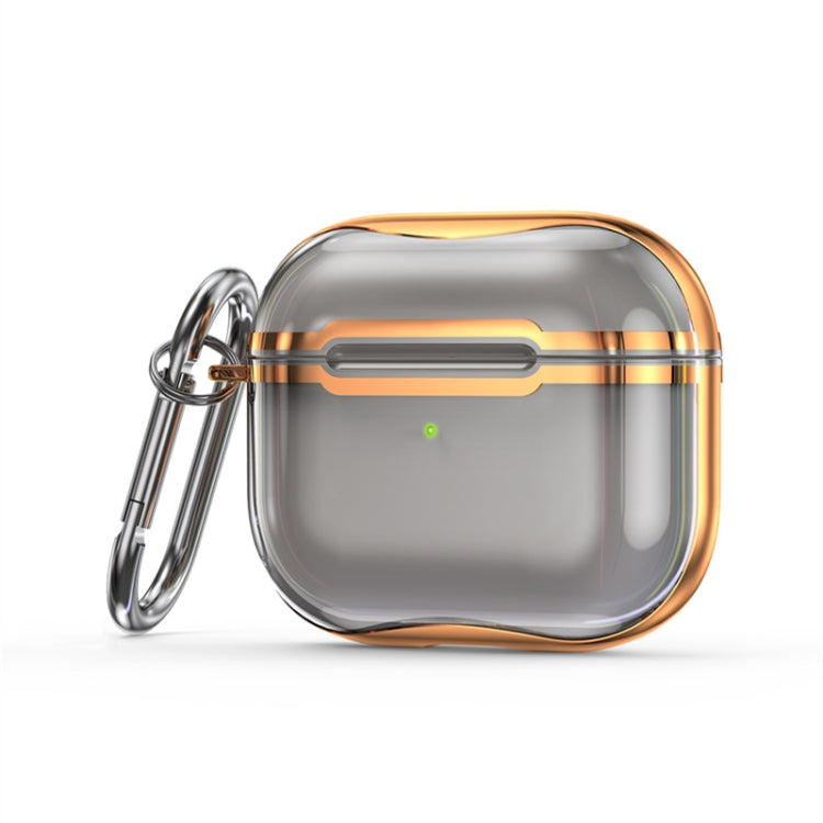 Galvanisierter Rahmen + transparente TPU-Kopfhörer-Schutzhülle mit Haken, für AirPods 3