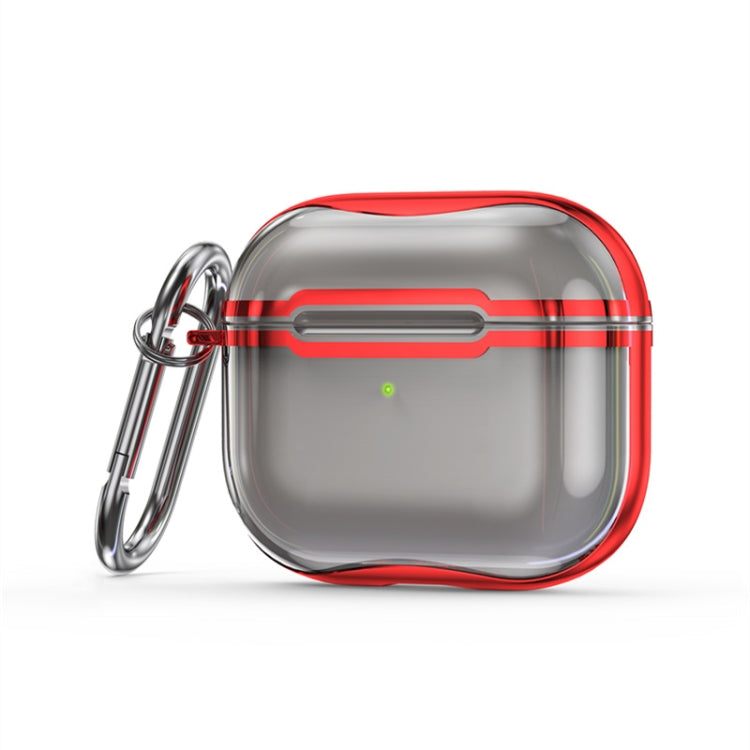 Galvanisierter Rahmen + transparente TPU-Kopfhörer-Schutzhülle mit Haken, für AirPods 3