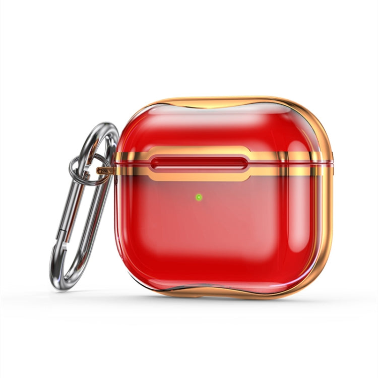 Galvanisierter Rahmen + transparente TPU-Kopfhörer-Schutzhülle mit Haken, für AirPods 3