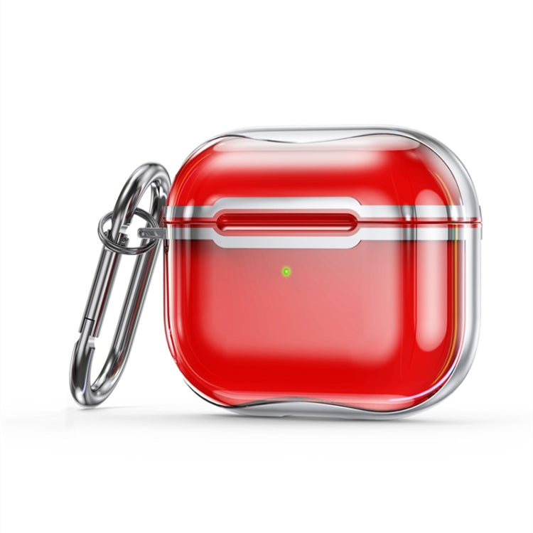 Galvanisierter Rahmen + transparente TPU-Kopfhörer-Schutzhülle mit Haken, für AirPods 3