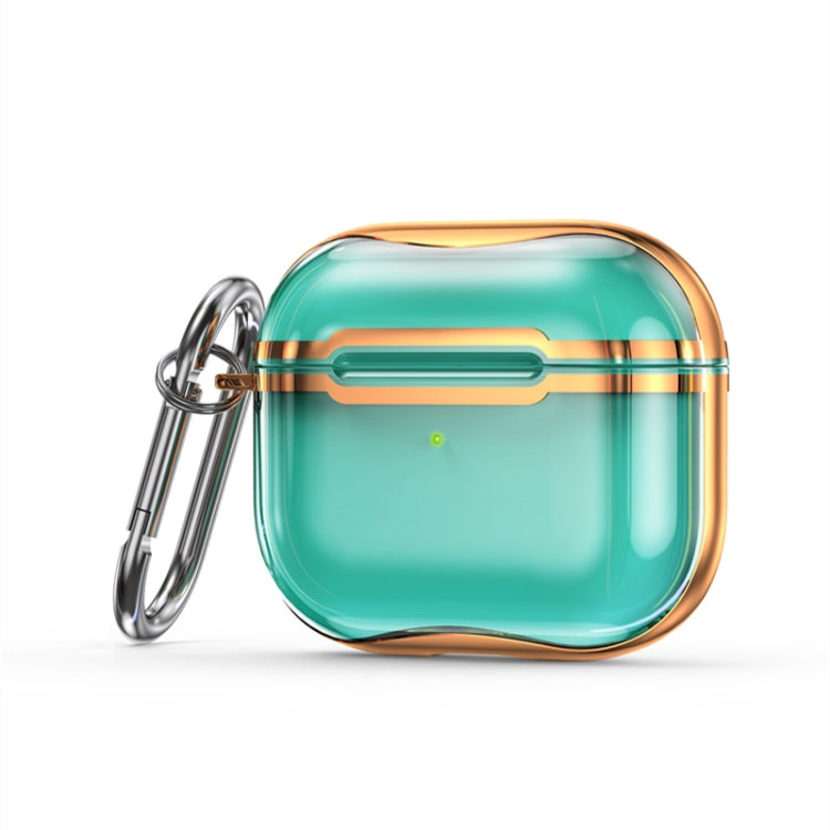 Galvanisierter Rahmen + transparente TPU-Kopfhörer-Schutzhülle mit Haken, für AirPods 3