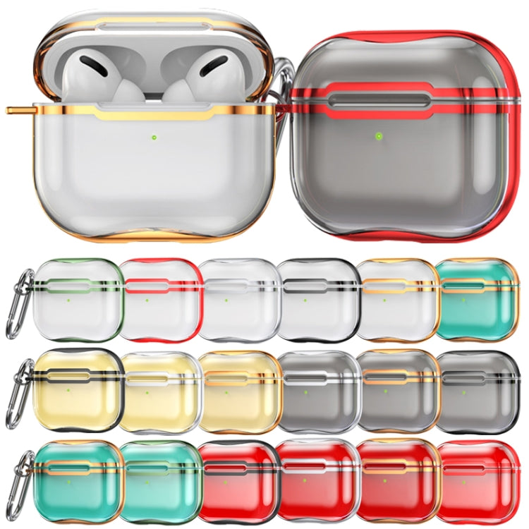 Galvanisierter Rahmen + transparente TPU-Kopfhörer-Schutzhülle mit Haken, für AirPods 3