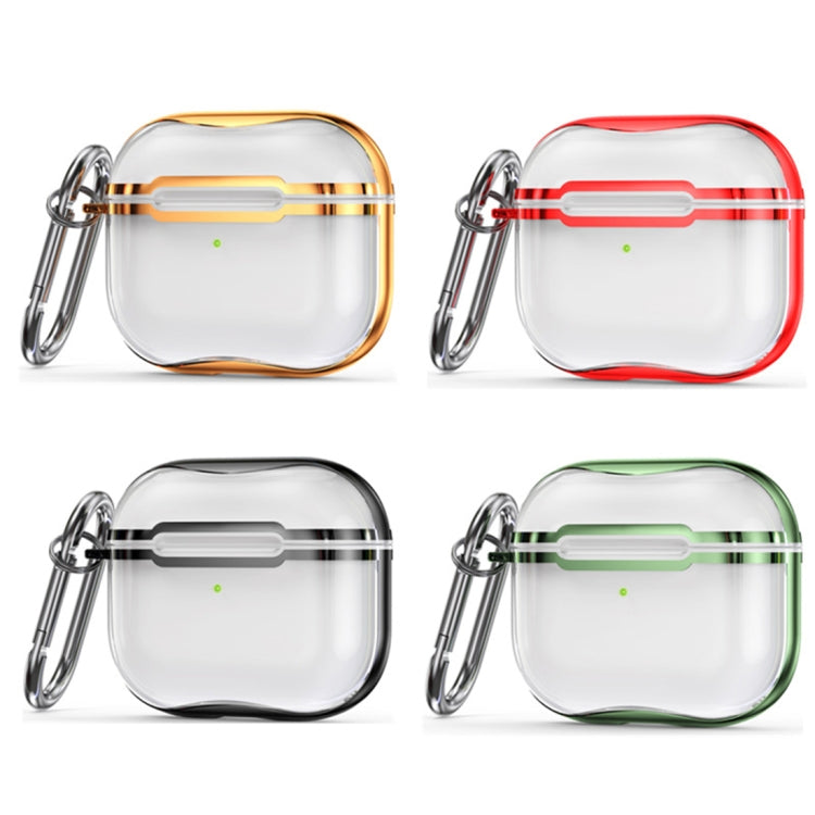 Galvanisierter Rahmen + transparente TPU-Kopfhörer-Schutzhülle mit Haken, für AirPods 3