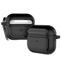 Carbon Fiber TPU Thicken Shockproof Earphone Protective Case with Hook, For AirPods 3