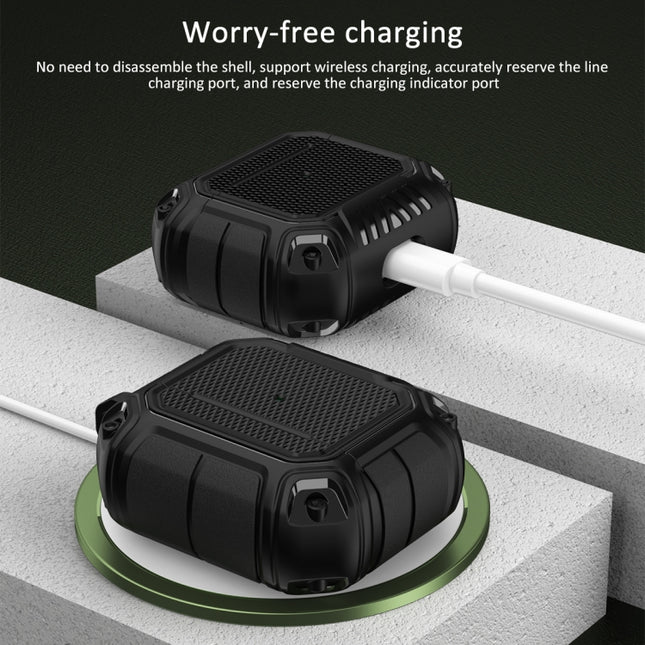 Funda protectora para auriculares Diamond Shield Mecha TPU + PC con gancho para AirPods 3, para AirPods 3