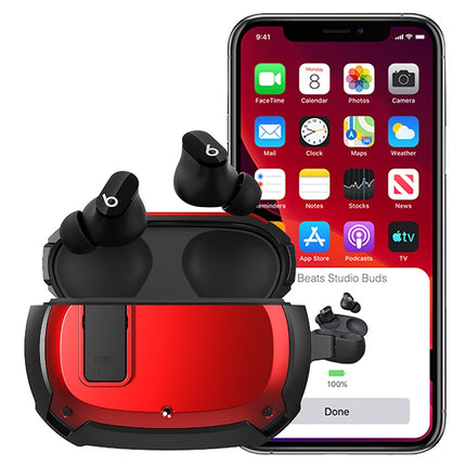 Bumblebee Armor Kopfhörer-Schutzhülle mit Schalter und Haken für Beats Studio Buds, mit Schalter