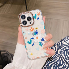 Glitzerpulver Galvanik Blume Stoßfeste Handyhülle, Für iPhone 13, Für iPhone 13 Pro, Für iPhone 13 Pro Max, Für iPhone 12 / 12 Pro