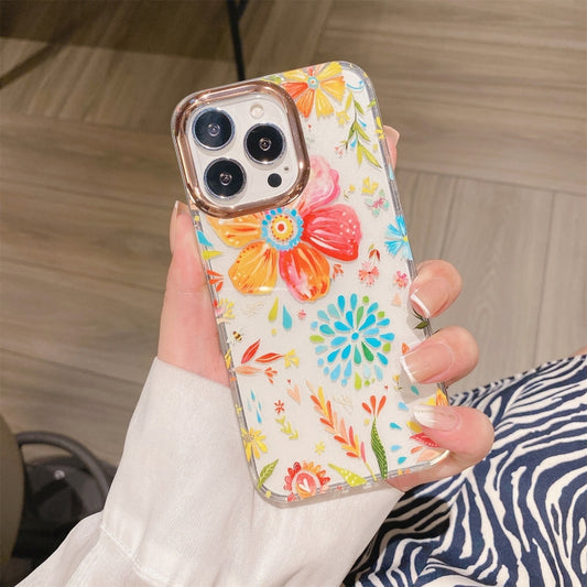 Glitter Powder Electroplating Flower Shockproof Phone Case, For iPhone 12 / 12 Pro, For iPhone 12 Pro Max, For iPhone 11
