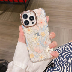 Glitter Powder Electroplating Flower Shockproof Phone Case, For iPhone 12 / 12 Pro, For iPhone 12 Pro Max, For iPhone 11