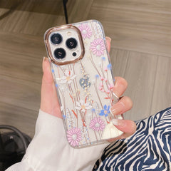 Glitzerpulver Galvanik Blume Stoßfeste Handyhülle, Für iPhone 13, Für iPhone 13 Pro, Für iPhone 13 Pro Max, Für iPhone 12 / 12 Pro