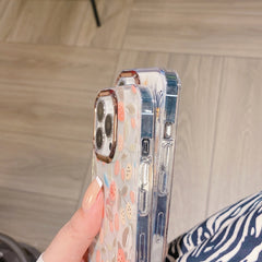 Glitter Powder Electroplating Flower Shockproof Phone Case, For iPhone 12 / 12 Pro, For iPhone 12 Pro Max, For iPhone 11