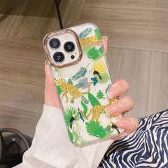 Glitter Powder Electroplating Flower Shockproof Phone Case, For iPhone 12 / 12 Pro, For iPhone 12 Pro Max, For iPhone 11