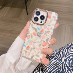 Glitter Powder Electroplating Flower Shockproof Phone Case, For iPhone 12 Pro Max, For iPhone 11, For iPhone 11 Pro, For iPhone 11 Pro Max