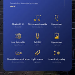 Auriculares estéreo HiFi verdaderamente inalámbricos HXSJ Air-S4 con Bluetooth 5.1 y estuche de carga
