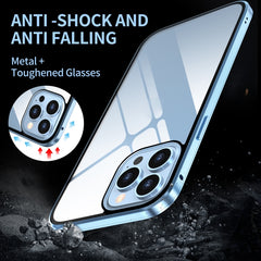 Magnetischer Metallrahmen mit Anti-Peeping-Funktion, doppelseitige Handyhülle aus gehärtetem Glas, für iPhone 13 mini, für iPhone 13, für iPhone 13 Pro, für iPhone 13 Pro Max