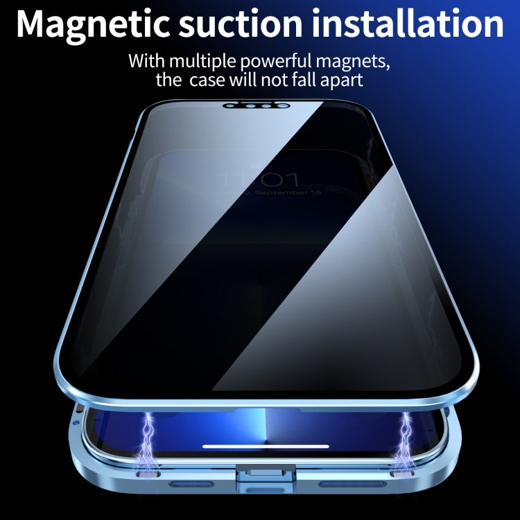 Magnetischer Metallrahmen mit Anti-Peeping-Funktion, doppelseitige Handyhülle aus gehärtetem Glas, für iPhone 13 mini, für iPhone 13, für iPhone 13 Pro, für iPhone 13 Pro Max