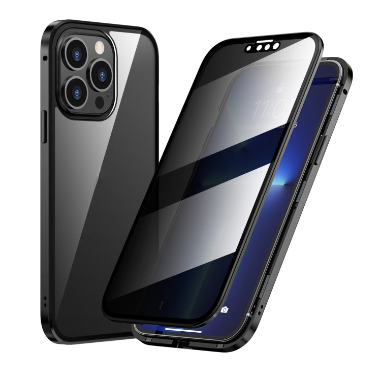 Magnetischer Metallrahmen mit Anti-Peeping-Funktion, doppelseitige Handyhülle aus gehärtetem Glas, für iPhone 13 mini, für iPhone 13, für iPhone 13 Pro, für iPhone 13 Pro Max