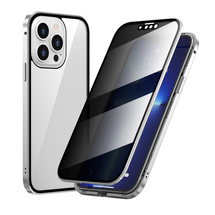 Magnetischer Metallrahmen mit Anti-Peeping-Funktion, doppelseitige Handyhülle aus gehärtetem Glas, für iPhone 13 mini, für iPhone 13, für iPhone 13 Pro, für iPhone 13 Pro Max