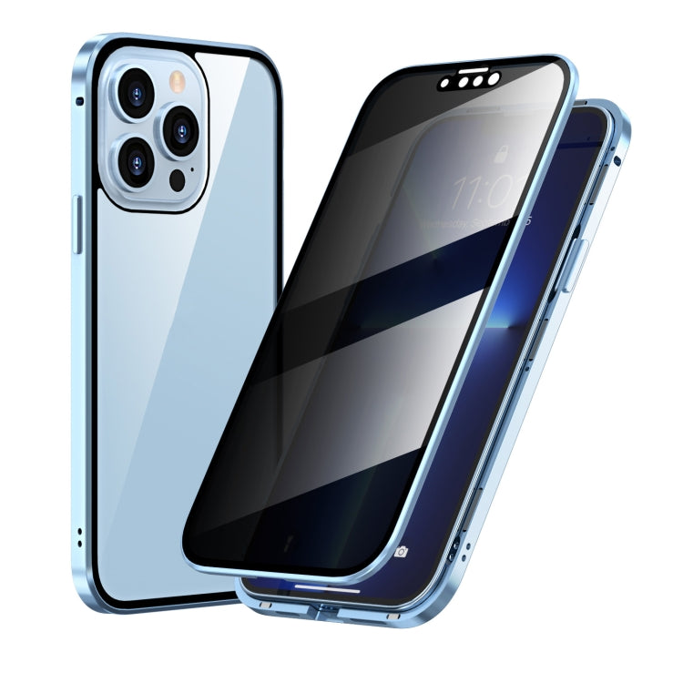Magnetischer Metallrahmen mit Anti-Peeping-Funktion, doppelseitige Handyhülle aus gehärtetem Glas, für iPhone 13 mini, für iPhone 13, für iPhone 13 Pro, für iPhone 13 Pro Max