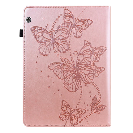 Embossed Butterfly Pattern Horizontal Flip Leather Tablet Case, For Huawei MediaPad T5 10 inch, For Huawei MediaPad M5 Lite 10 inch