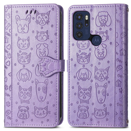 Lovely Cat and Dog Embossing Pattern Horizontal Flip Leather Phone Case with Holder & Card Slots & Wallet & Cartoon Clasp & Lanyard, For Motorola Moto G60S, For Tecno Pova 2, For vivo X70 Pro