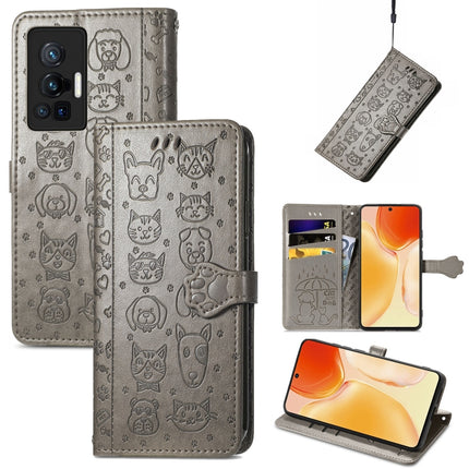 Lovely Cat and Dog Embossing Pattern Horizontal Flip Leather Phone Case with Holder & Card Slots & Wallet & Cartoon Clasp & Lanyard, For Motorola Moto G60S, For Tecno Pova 2, For vivo X70 Pro