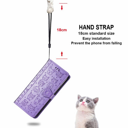 Lovely Cat and Dog Embossing Pattern Horizontal Flip Leather Phone Case with Holder & Card Slots & Wallet & Cartoon Clasp & Lanyard, For vivo X70