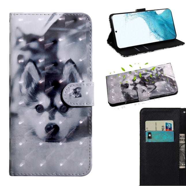 3D Painted Pattern Horizontal Flip Leather Phone Case with Holder & Lanyard, For Samaung Galaxy S22 5G, For Samaung Galaxy S22+ 5G
