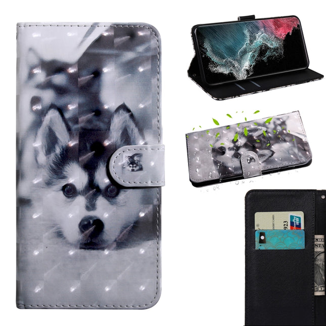 3D Painted Pattern Horizontal Flip Leather Phone Case with Holder & Lanyard, For Samaung Galaxy S22 Ultra 5G, For Samsung Galaxy A13 5G