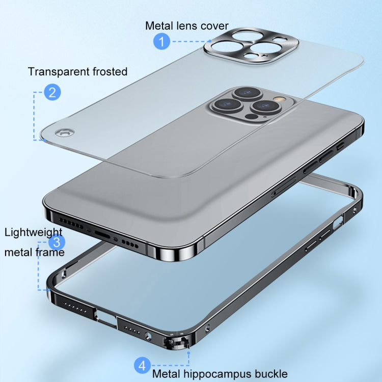 Metal Frame Frosted PC Shockproof Phone Case, For iPhone 12 Pro Max, For iPhone 13 Pro Max