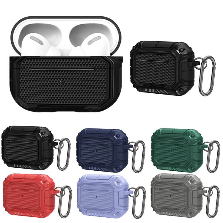 Diamond Shield Mecha TPU + PC Kopfhörer-Schutzhülle mit Haken für AirPods Pro, für AirPods Pro