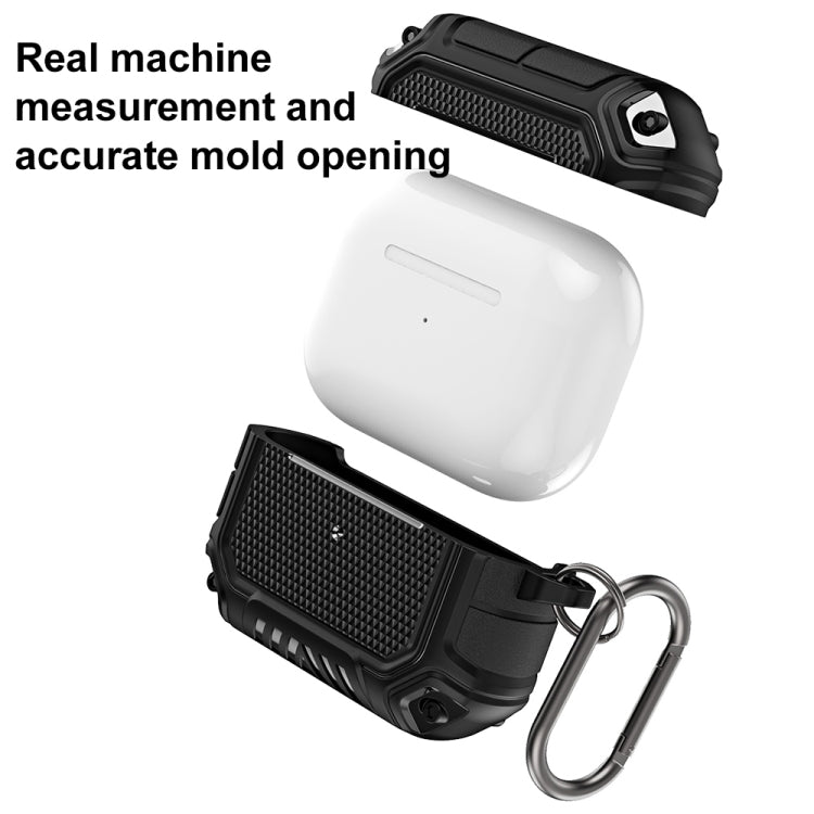 Diamond Shield Mecha TPU + PC Kopfhörer-Schutzhülle mit Haken für AirPods Pro, für AirPods Pro