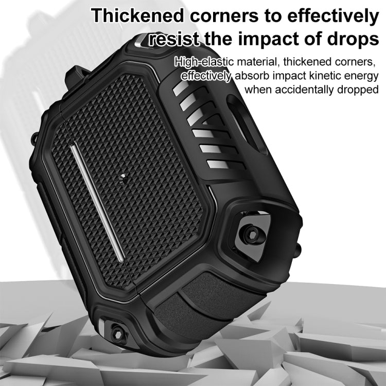 Diamond Shield Mecha TPU + PC Kopfhörer-Schutzhülle mit Haken für AirPods Pro, für AirPods Pro