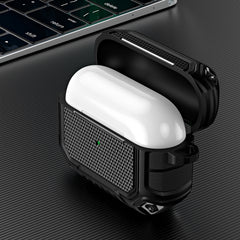 Diamond Shield Mecha TPU + PC Earphone Protective Case with Hook for AirPods Pro, For AirPods Pro