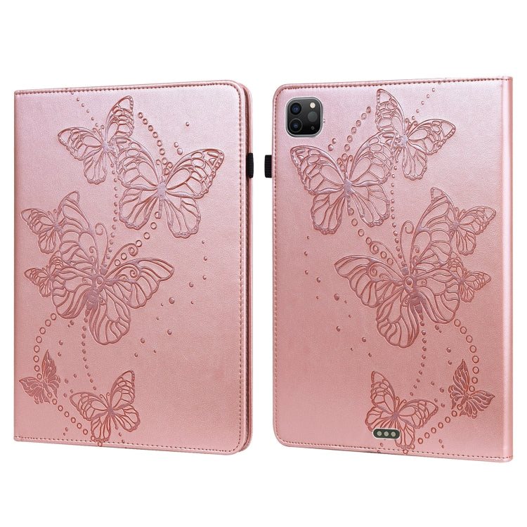 Horizontale Klapphülle aus Leder mit geprägtem Schmetterlingsmuster für Tablets, für iPad mini 2024 / mini 6, für iPad Pro 11 2022 / 2021 / Air 4, für iPad 10.2 / Air 10.5 2019, für iPad mini 5 / 4 / 3 / 2 / 1, für iPad 9.7 (2018/2017) / Air 2 / Air