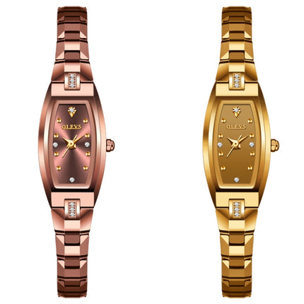 OLEVS 5501 Diamond Small Dial Tungsten Steel Bracelet Quartz Watch for Ladies