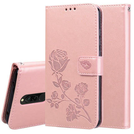 Rose Embossed Horizontal Flip PU Leather Case for Galaxy A10, with Holder & Card Slots & Wallet, For Xiaomi Redmi 8, For Xiaomi Redmi Note 8, For Xiaomi Redmi Note 8 Pro, For Galaxy A10s