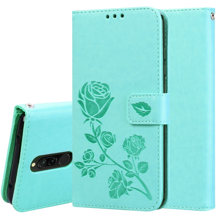 Rose Embossed Horizontal Flip PU Leather Case for Galaxy A10, with Holder & Card Slots & Wallet