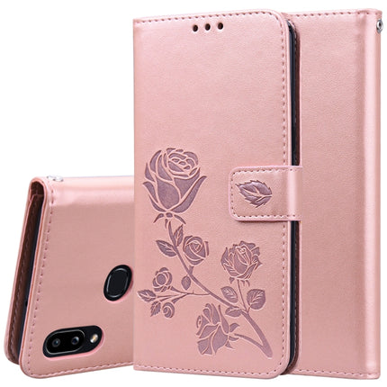 Rose Embossed Horizontal Flip PU Leather Case for Galaxy A10, with Holder & Card Slots & Wallet, For Xiaomi Redmi 8, For Xiaomi Redmi Note 8, For Xiaomi Redmi Note 8 Pro, For Galaxy A10s