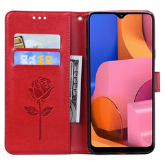 Rose Embossed Horizontal Flip PU Leather Case for Galaxy A10, with Holder & Card Slots & Wallet, For Galaxy A20s